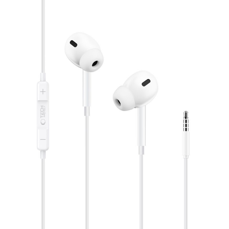 Tech-Protect Ultraboost Core G3 Mini Jack 3,5 mm vadu austiņas, baltas