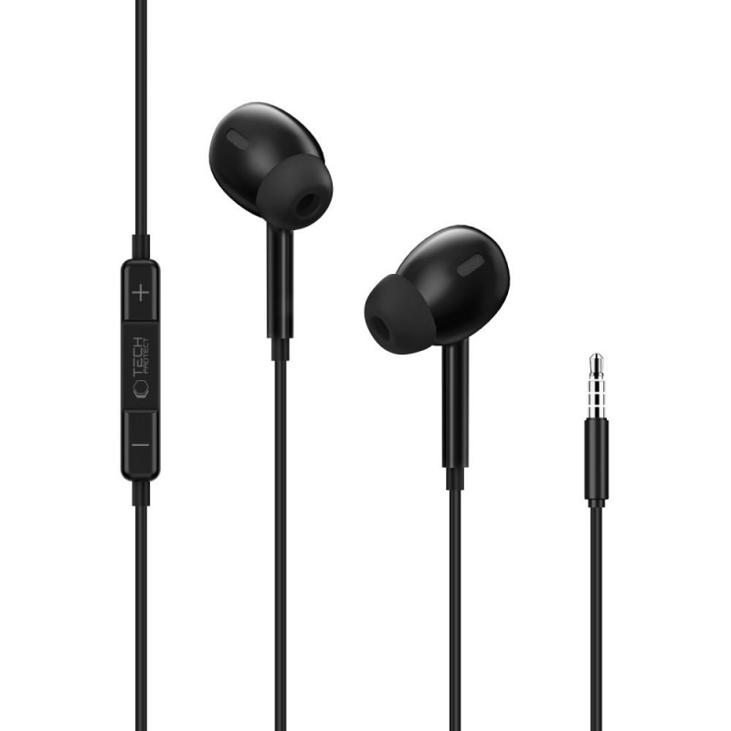 Tech-Protect Ultraboost Core G3 Mini Jack 3,5 mm vadu austiņas, melnas