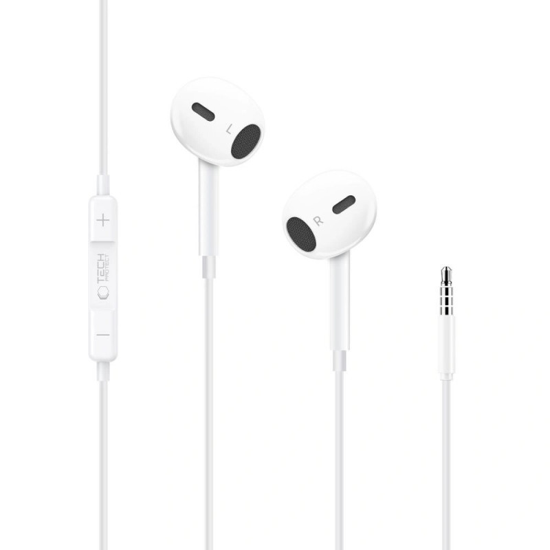 Tech-Protect Ultraboost Core G2 Mini Jack 3,5 mm vadu austiņas, baltas