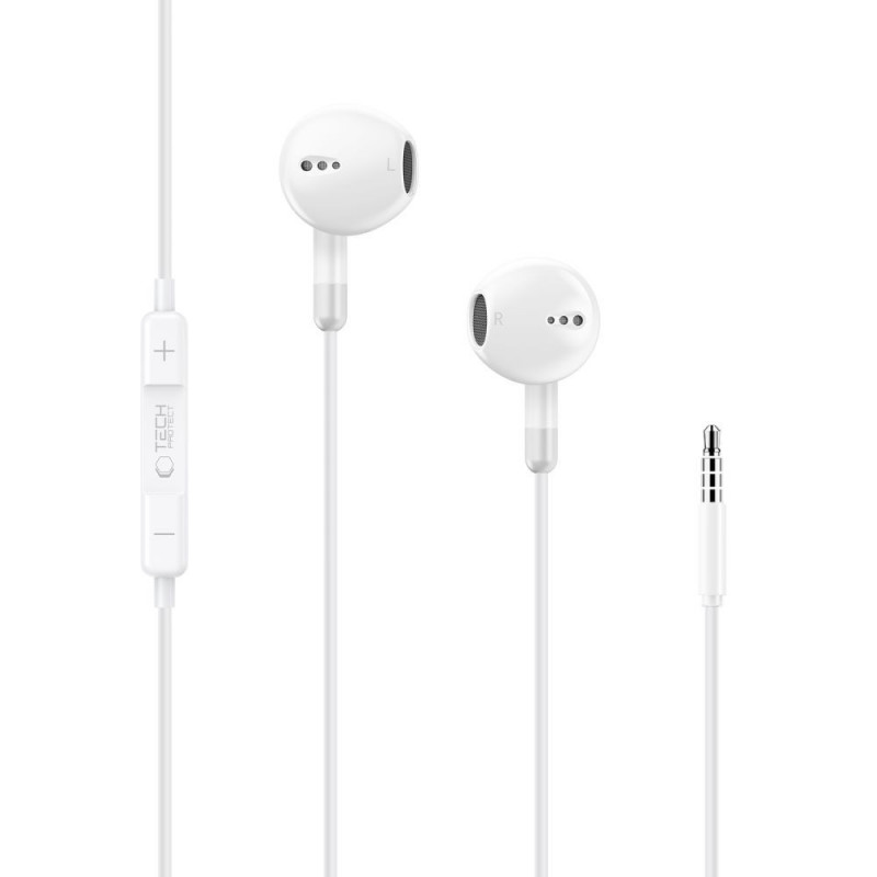 Tech-Protect Ultraboost Core G4 Mini Jack 3,5 mm vadu austiņas, baltas (THP5619)