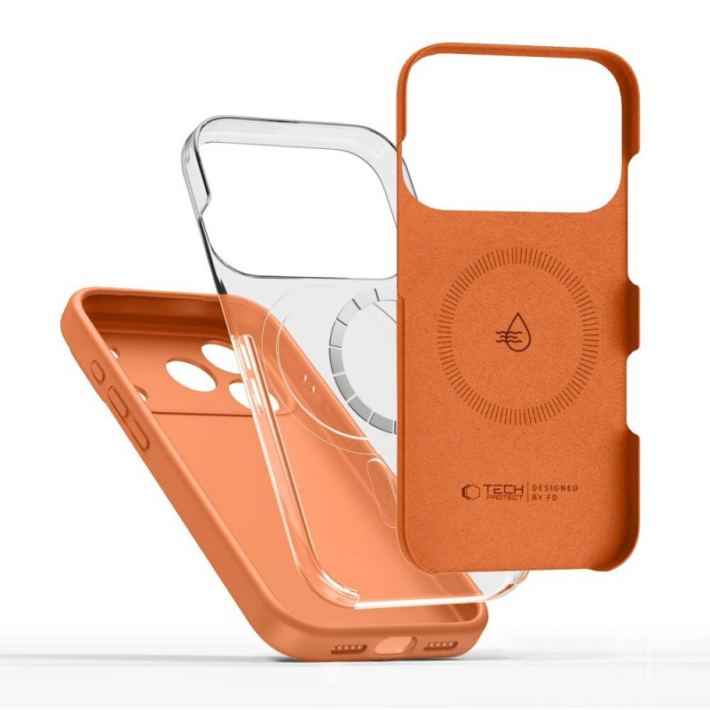 Tech-Protect silikona MagSafe futrālis Apple iPhone 17 Pro, Cosmic Orange