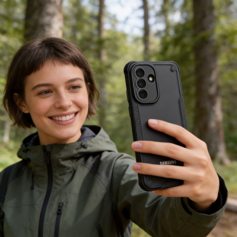 Tech-Protect izturīgais aizsargapvalks Samsung Galaxy A57 5G, matēti melns