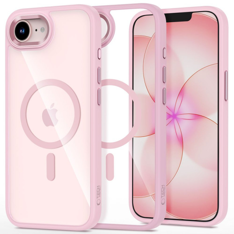 Tech-Protect Magmat MagSafe vāciņš Apple iPhone 16e / 17e, Soft Pink/caurspīdīgs