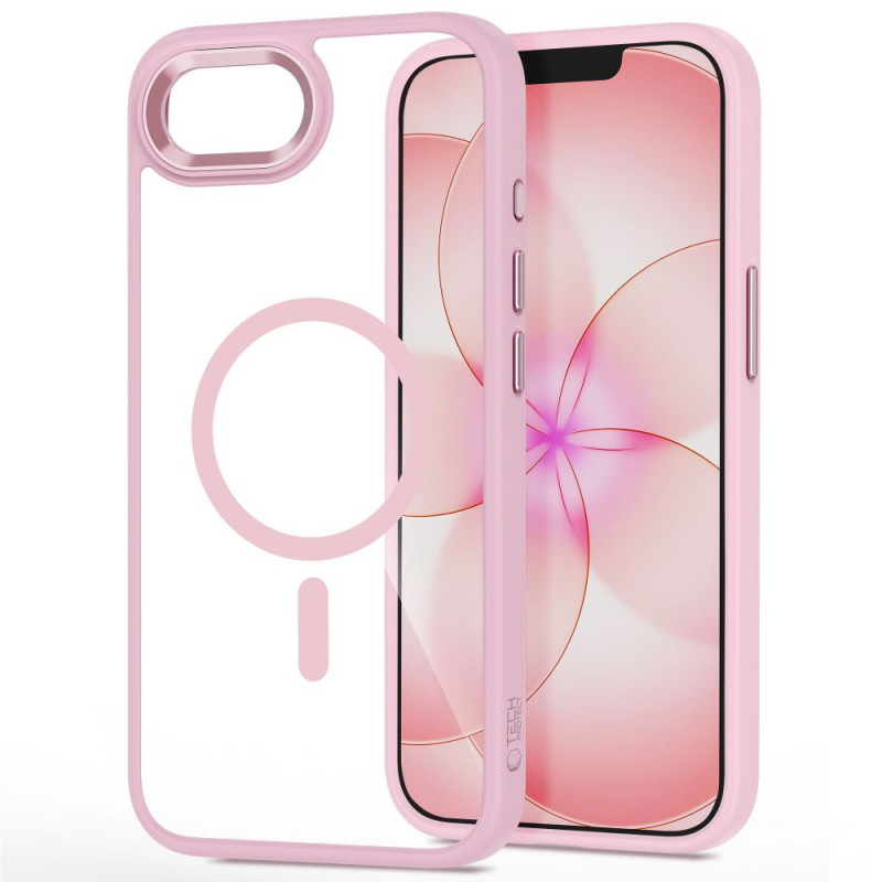 Tech-Protect Magmat MagSafe vāciņš Apple iPhone 16e / 17e, Soft Pink/caurspīdīgs