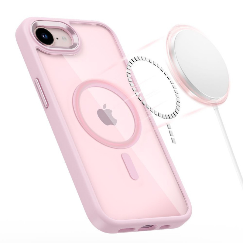 Tech-Protect Magmat MagSafe vāciņš Apple iPhone 16e / 17e, Soft Pink/caurspīdīgs
