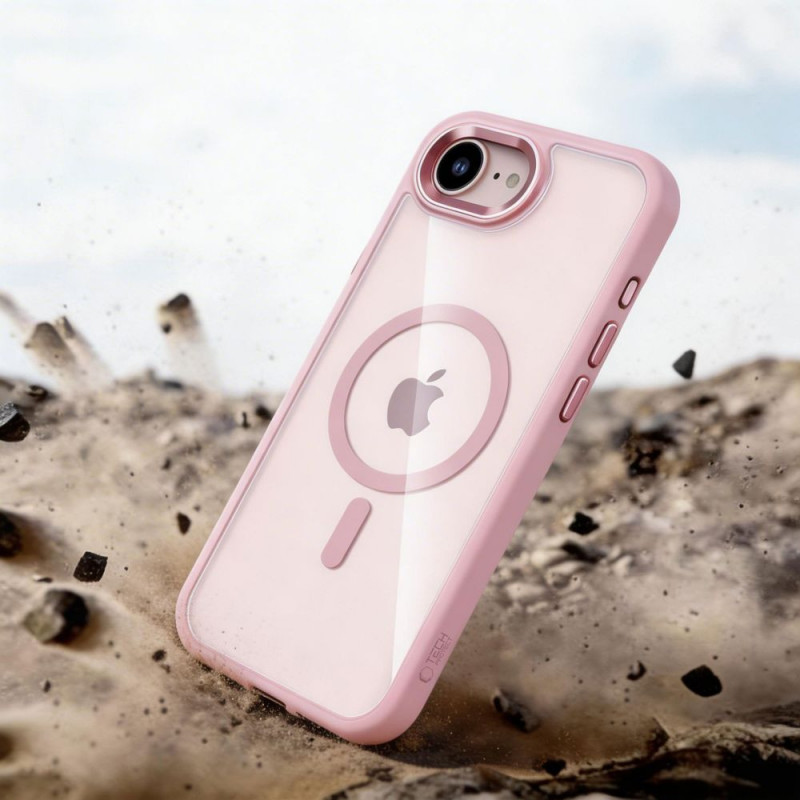 Tech-Protect Magmat MagSafe vāciņš Apple iPhone 16e / 17e, Soft Pink/caurspīdīgs