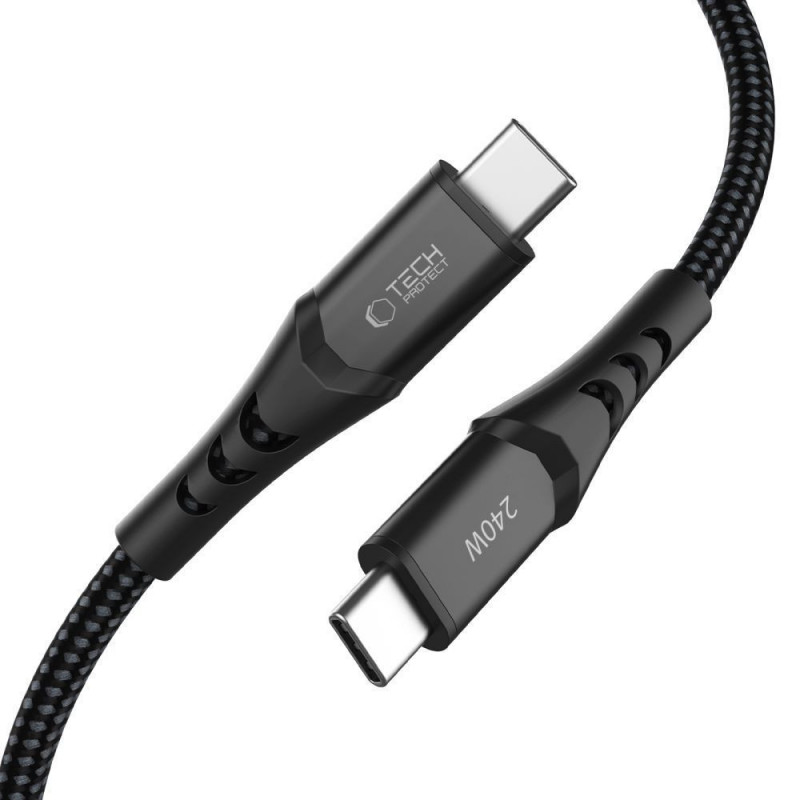 Tech-Protect Ultraboost UB11T USB-C uz USB-C kabelis PD 240W, 200 cm, melns