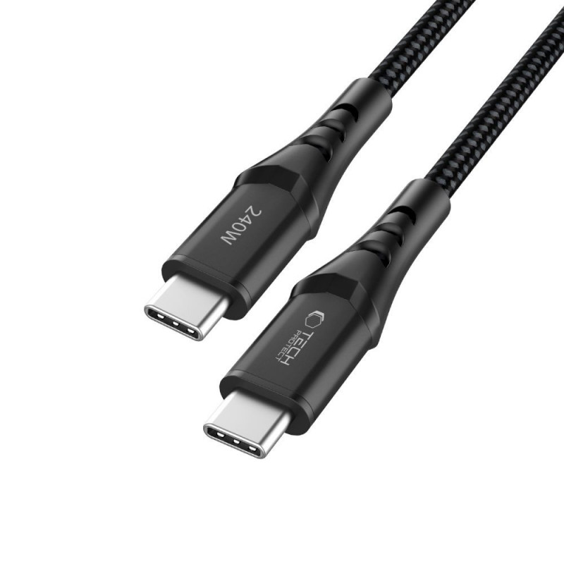 Tech-Protect Ultraboost UB11T USB-C uz USB-C kabelis PD 240W, 200 cm, melns