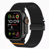 Tech-Protect Nylon Clasp pulksteņa siksniņa ar sprādzi Apple Watch 6 / 7 / 8 / 9 / 10 / SE / Ultra 1 / 2 44/45/46/49 mm, melna