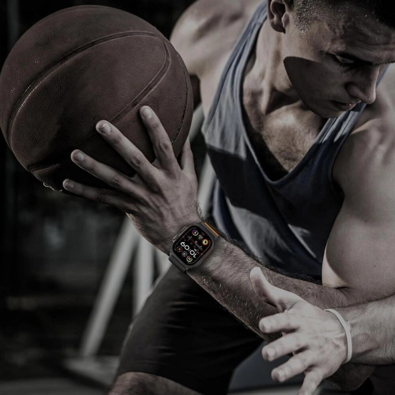 Tech-Protect Nylon Clasp pulksteņa siksniņa ar sprādzi Apple Watch 6 / 7 / 8 / 9 / 10 / SE / Ultra 1 / 2 44/45/46/49 mm, melna