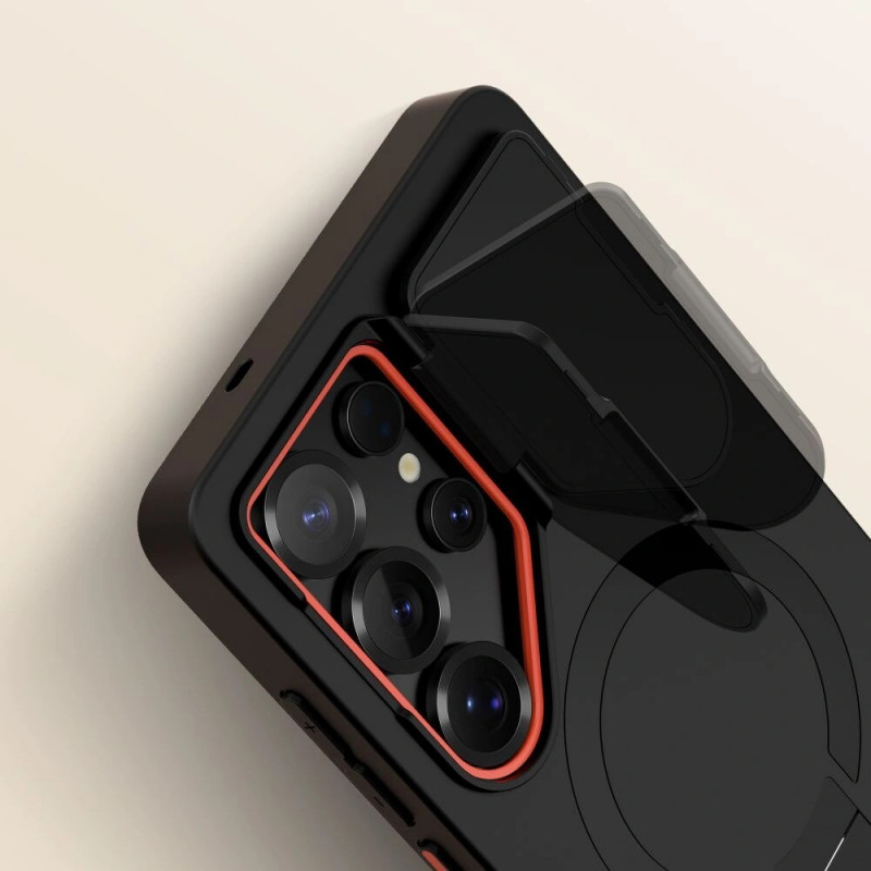 Tech-Protect Kevlar Aura MagSafe vāciņš Samsung Galaxy S25 Ultra, melns/oranžs