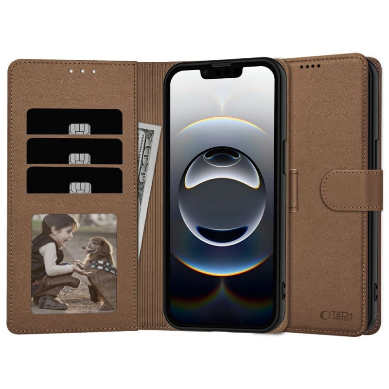 Tech-Protect maciņa futrālis Apple iPhone 17e / 16e, brūns