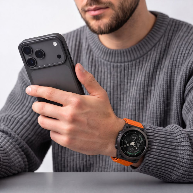 Tech-Protect NylonLoop Garmin Fenix 5X / 5X Plus / 6X / 6X Pro / 7X / 8 / 8 Pro / 9 / 9 Pro pulksteņa siksniņa (51 mm), Signal Orange