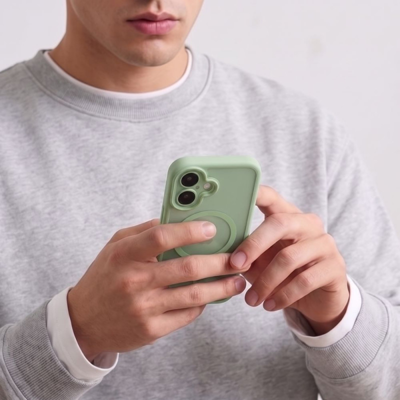 Tech-Protect MagPeak MagSafe CC vāciņš Apple iPhone 17, Matte Sage