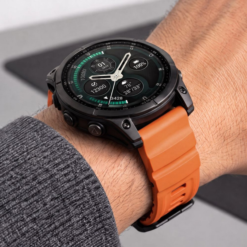 Tech-Protect Motion Garmin Fenix 5X / 5X Plus / 6X / 6X Pro / 7X / 8 / 8 Pro / 9 / 9 Pro pulksteņa siksniņa (47 mm), Signal Orange