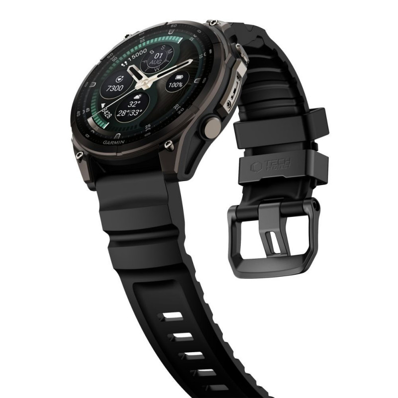Tech-Protect Motion Garmin Fenix 5X / 5X Plus / 6X / 6X Pro / 7X / 8 / 8 Pro / 9 / 9 Pro pulksteņa siksna (51 mm), melna