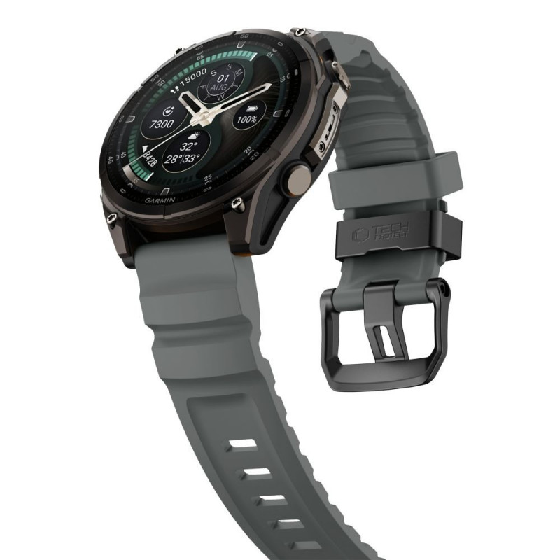 Tech-Protect Motion Garmin Fenix 5X / 5X Plus / 6X / 6X Pro / 7X / 8 / 8 Pro / 9 / 9 Pro pulksteņa siksniņa (51 mm), Storm Grey