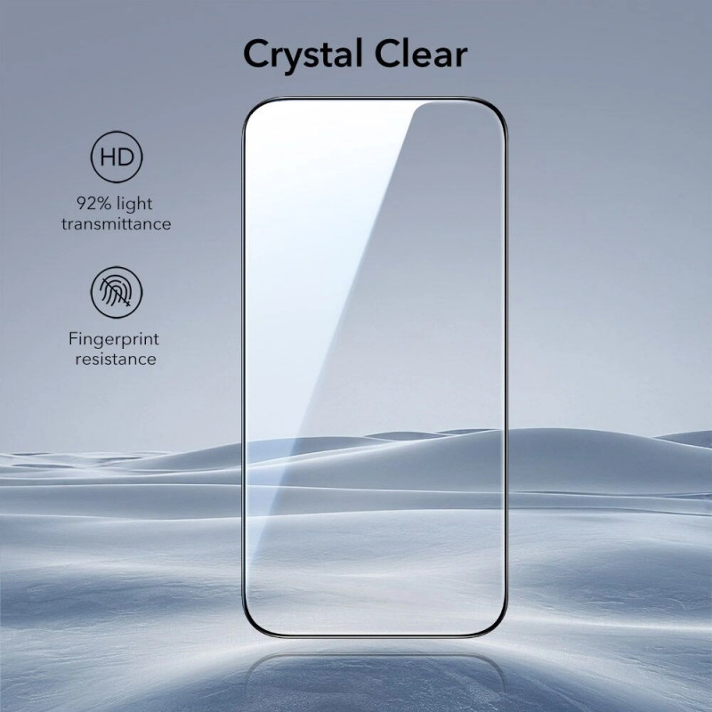 ESR UltraFit rūdītā stikla ekrāna aizsargs Apple iPhone 17 Pro Max / 18 Pro Max, ESR925, caurspīdīgs (2 gab.)