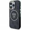 Guess GUHMP16LHG4PRTGK IML Metal Glitter 4G Circle Triangle MagSafe vāciņš Apple iPhone 16 Pro, melns