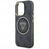 Guess GUHMP16LHG4PRTGK IML Metal Glitter 4G Circle Triangle MagSafe vāciņš Apple iPhone 16 Pro, melns