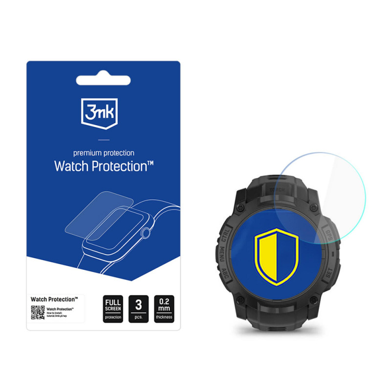 3MK FlexibleGlass Watch Garmin Instinct 3 Tactical Edition 50 mm hibrīda ekrāna aizsargplēve