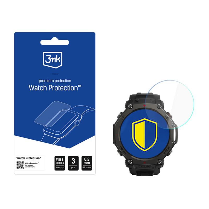 3mk FlexibleGlass Watch hibrīda ekrāna aizsargplēve Amazfit T-Rex 3 Pro 44 mm