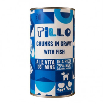 TILLO Chunks in gravy Fish mitrā barība suņiem ar zivīm, 1250 g