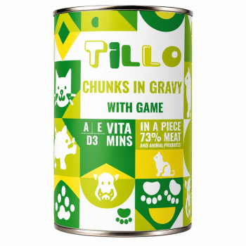 TILLO Chunks in gravy Game mitrā suņu barība, 1250 g
