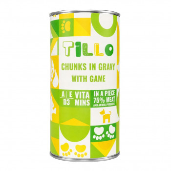 TILLO Chunks in gravy Game mitrā suņu barība, 1250 g