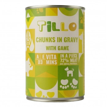 TILLO Chunks in gravy Game mitrā suņu barība, 415 g