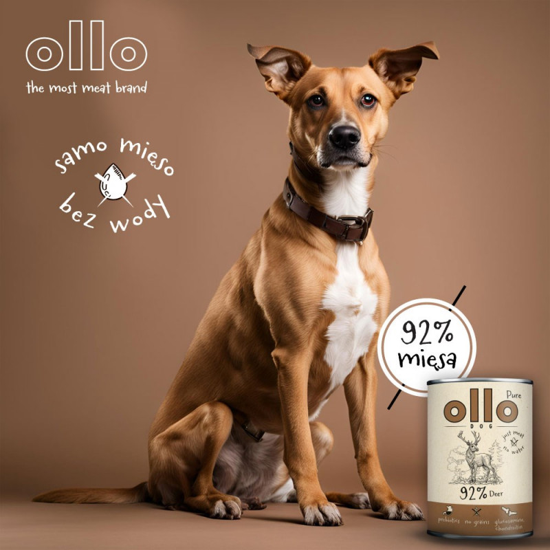OLLO Pure Deer mitrā suņu barība, 850 g