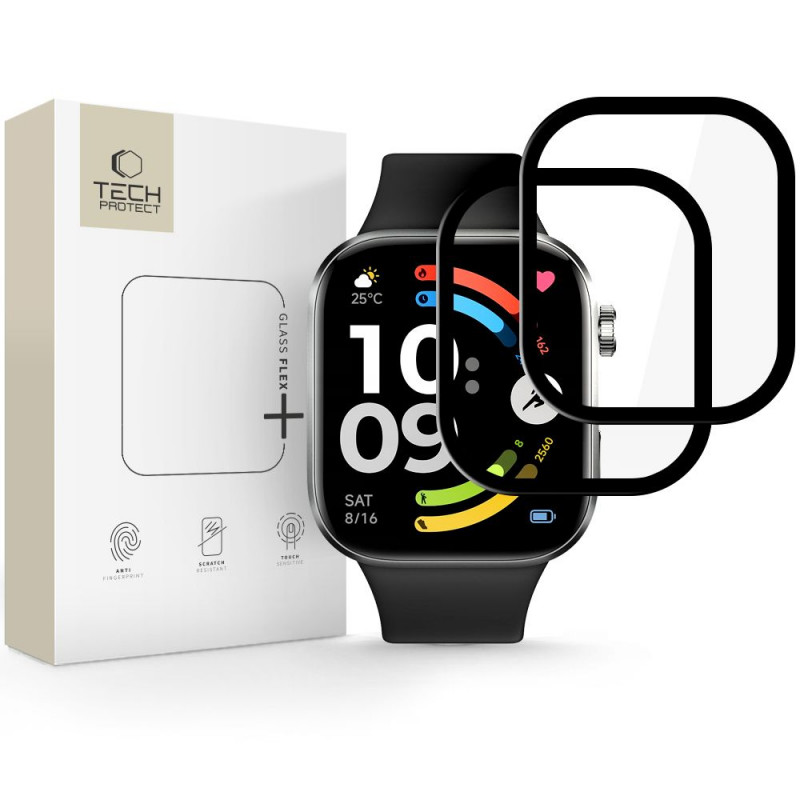 Tech-Protect Glass Flex+ Xiaomi Redmi Watch 6 hibrīdstikls, melns (2 gab.)