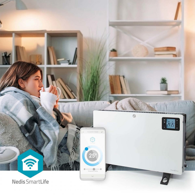 Nedis SmartLife HTCO50WTW elektriskais sildītājs, 2000 W, balts