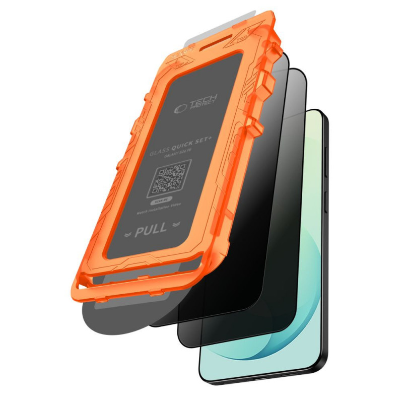 Tech-Protect Quick Set Spy+ privātuma rūdītais stikls Samsung Galaxy S26 FE (2 gab.)