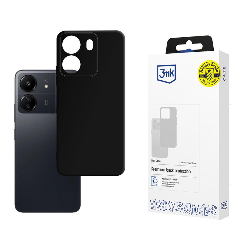 3MK Matt Case viedtālruņa maciņš Xiaomi Redmi 13C / POCO C65, melns