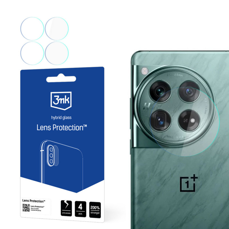 3MK Lens Protection hibrīda kameras objektīva stikls OnePlus 12 5G (4 gab.)