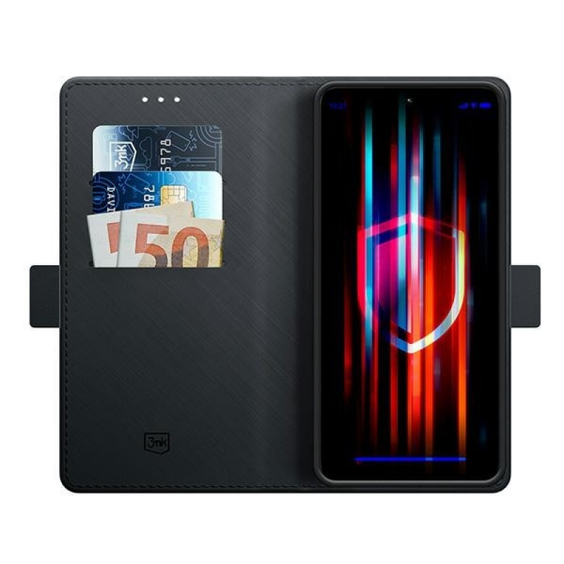 3MK Wallet Case maciņa tipa vāciņš Xiaomi Redmi Note 13 5G, melns