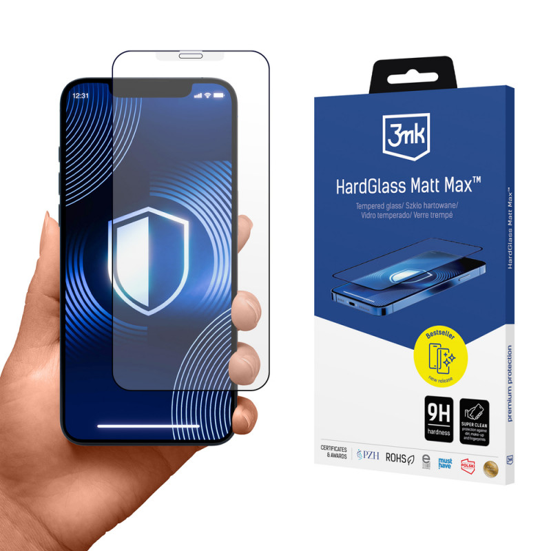 3MK HardGlass Matt Max rūdītā stikla ekrāna aizsargs Apple iPhone XS Max / 11 Pro Max, matēts