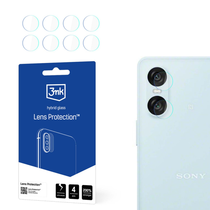 3MK Lens Protection 3MK6068 hibrīda stikla kameras objektīva aizsargs Sony Xperia 10 VI (4 gab.)