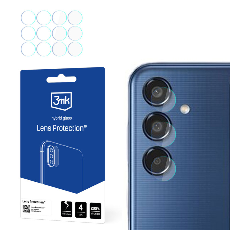 3MK Lens Protection 3MK6066 hibrīdstikla kameras objektīva aizsargs Samsung Galaxy M35 (4 gab.)