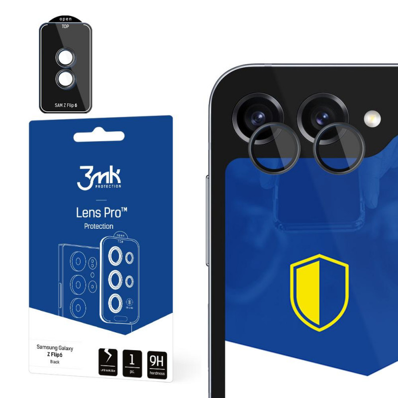 3MK Lens Protection Pro kameras objektīva rūdītais stikls Samsung Galaxy Z Flip 6, melns