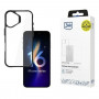 3mk Satin Armor Case+ Apple iPhone 16 Plus, caurspīdīgs ar melnu rāmi
