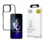 3mk Satin Armor Case+ Apple iPhone 16 Pro Max, caurspīdīgs ar melnu rāmi