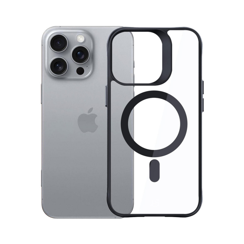 3mk Satin Armor MagCase ar MagSafe Apple iPhone 16 Pro, caurspīdīgs ar melnu rāmi