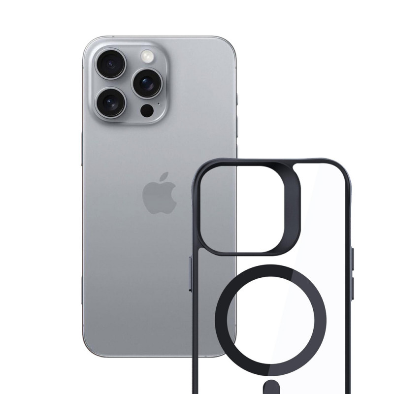 3mk Satin Armor MagCase ar MagSafe Apple iPhone 16 Pro Max (W-3SAMaCa-AiP16PM-0), caurspīdīgs ar melnu rāmi