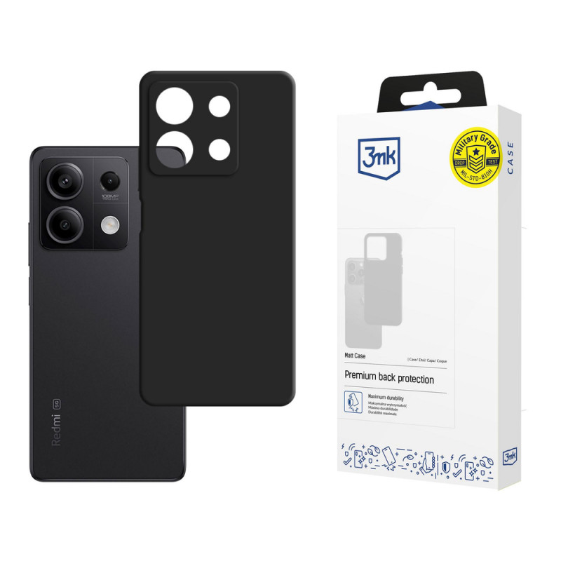 3mk Silicone Case viedtālruņa maciņš Xiaomi Redmi Note 13 5G, melns