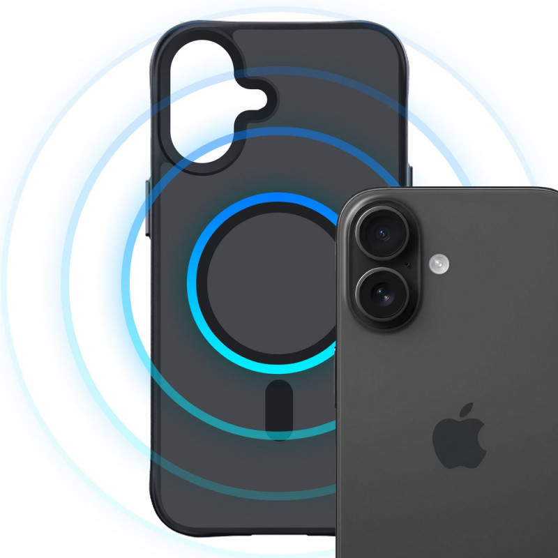 3mk Smoke MagCase ar MagSafe Apple iPhone 16 Plus (W-3SmoMaCa-AiP16Plu-0), daļēji caurspīdīgs