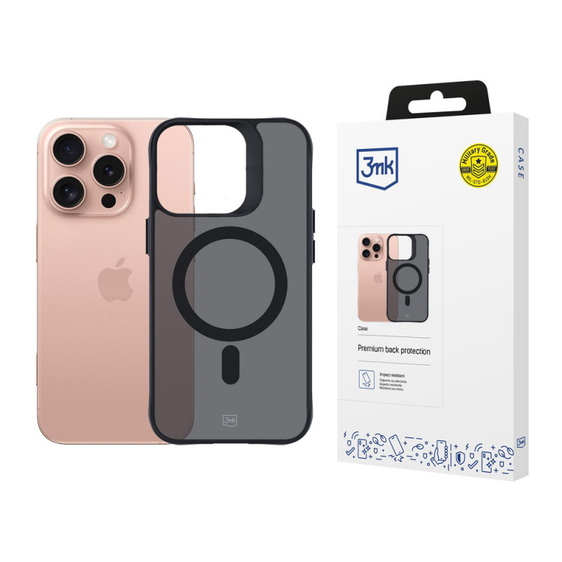 3mk Smoke MagCase ar MagSafe Apple iPhone 16 Pro, daļēji caurspīdīgs