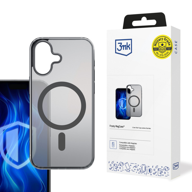 3MK Frosty MagCase vāciņš Apple iPhone 16 Plus, melns
