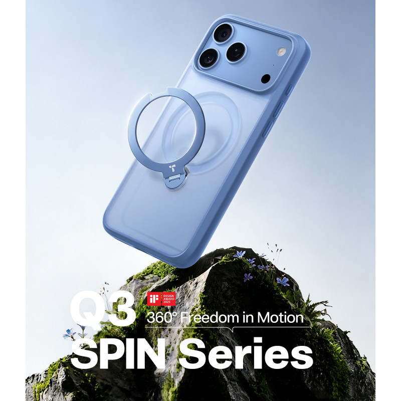 TORRAS Ostand Q3 Spin vāciņš Apple iPhone 18 Pro Max / 17 Pro Max, MagSafe, zils